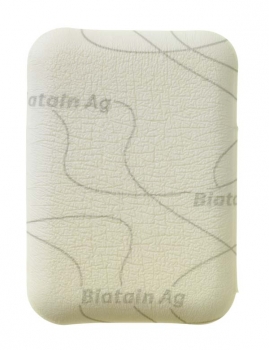 BIATAIN Ag Schaumverband 5x7 cm nicht haftend (5 Stück)