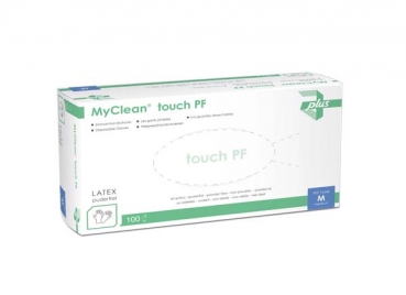 Preview: MyClean touch Latex PF Handschuhe Größe XL (100 Stück)