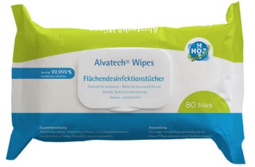 Alvatech Wipes Desinfektionstücher für die Fläche  (80 Stück)