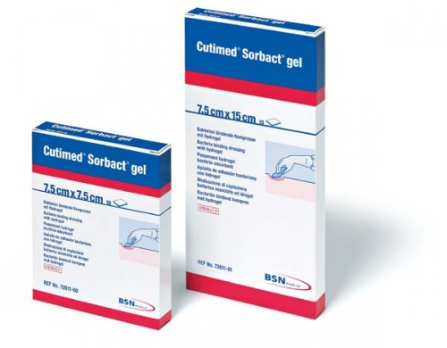 CUTIMED Sorbact Gel Kompressen 7,5x15 cm (12 Stück)