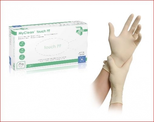 MyClean touch Latex PF Handschuhe Größe M (100 Stück)