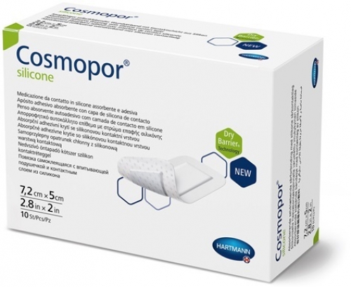 COSMOPOR silicone Wundverband 5x7,2 cm (10 Stück)