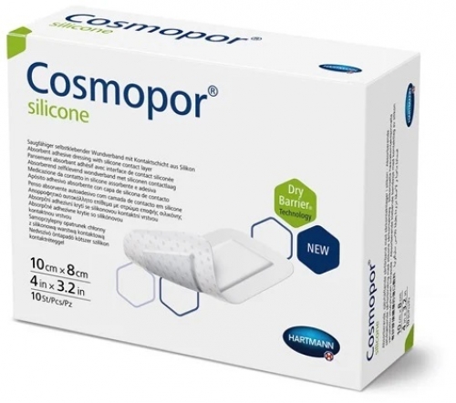 COSMOPOR silicone Wundverband 8x10 cm (10 Stück)