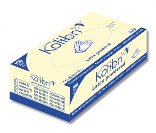 Kolibri Latex Gr. L - Untersuchungshandschuhe gepudert (10 Stück)