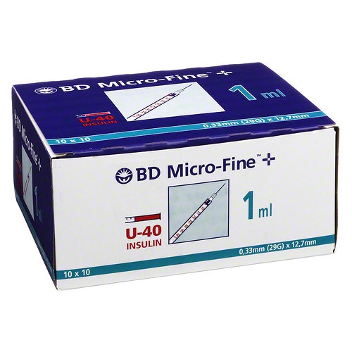 BD MICRO-FINE+ Insulinspr.1 ml U40 12,7 mm - (100 Stück)