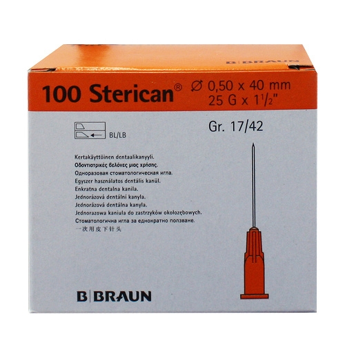STERICAN Dentalkan.Luer 0,5x40 mm (100 Stück)